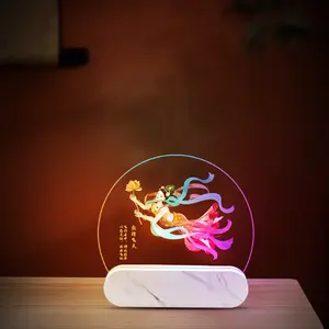 Veilleuse Smart Gifts-Lampe intelligente LED 3D 32 couleurs pour cadeaux de Noël Décoration de chambre d'enfant Cadeaux de vacances