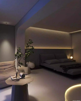 Luminaire LED moderne en aluminium à montage en surface avec fente réflectrice pour plafond suspendu, projecteur mural linéaire encastré pour villa et hôtel