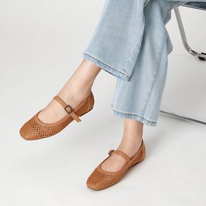 Comfort Breathable Woven <b>Flats</b> Mary Jane <b>Flats</b> Shoes Women Square Toe Ballet <b>Flats</b> Dressy <b>Flats</b> for Women - Product Image 4