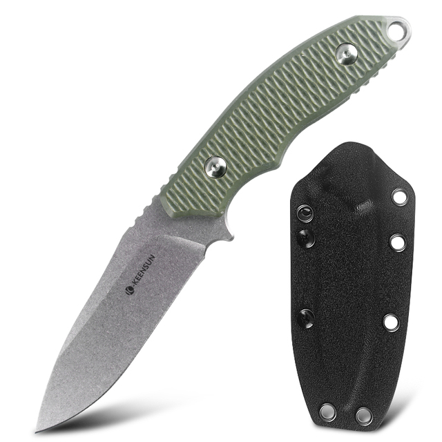 Cool Sharp Tactical Camping EDC Self Defense Fixed Blade with G10 Handle OEM Custom Logo  Hunting Knife with Kydex Sheath