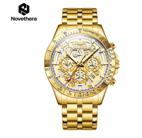 Montre à quartz pour homme OLEVS 9913, bracelet en acier inoxydable avec miroir revêtu haute dureté, montre squelette de luxe pour les affaires
