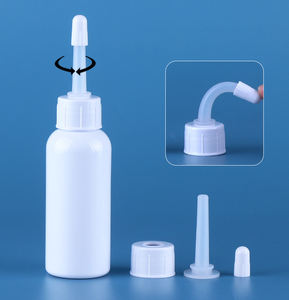 Bouteille de gouttes d'oreille ronde en plastique HDPE PE pour animaux de compagnie Tuyau en plastique compressible avec bout pointu Bouteille à bec souple pour le nettoyage des oreilles - Product Image 4