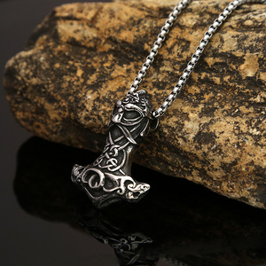 Yunnique-collar con colgante de martillo de Thor de acero inoxidable para hombre, estilo vikingo nórdico, regalo, joyería, accesorio de moda - Product Image 2