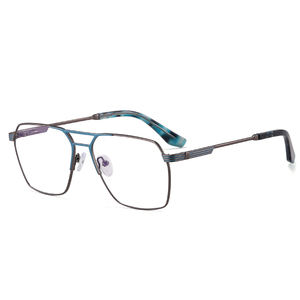 MS 91326 2024 nuevas <span class=keywords><strong>gafas</strong></span> para hombre, <span class=keywords><strong>gafas</strong></span> de Metal con puente de doble nariz, <span class=keywords><strong>montura</strong></span> cuadrada, <span class=keywords><strong>gafas</strong></span> ópticas antiluz azul, moda personalizada - Product Image 3
