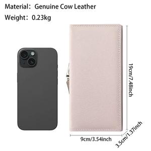 AndoBag Genuine Leather Trendy Long <b>Wallet</b>, Large Capacity <b>Phone</b> <b>Purse</b>, with Magnetic Closure and Multiple Card Slots 1921 - Product Image 2