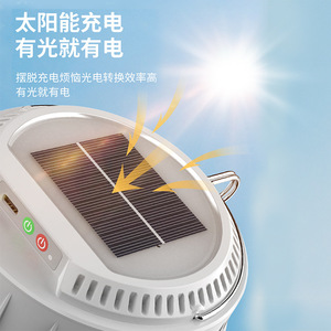 Solar Powered Camping <b>Light</b> Led Portable Outdoor Tent Lamp With Hook For Night Market And <b>Emergency</b> Use - Product Image 2