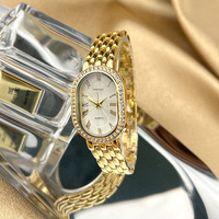 Nouvelle montre de luxe pour femme la plus vendue - Mouvement à quartz Seiko, cadran ovale incrusté de diamants, élégance de marque pour les occasions formelles et le quotidien