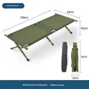 Cama Plegable para Exteriores al por Mayor, Individual, Portátil, con Marco de Hierro y Tela Oxford, Modelo YY-1117, para Descanso, Camping, Emergencias y Desastres - Product Image 6
