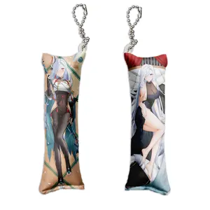 Barato Anime Dakimakura Mini Strap Tipo Esférico Impressão Personalizada 3D Travesseiro Keychain genshin mini travesseiro otuka