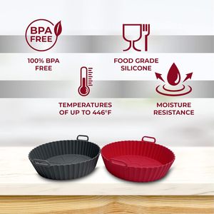 Air Fryer Silicone Liners 8.6'' Eco-Friendly Custom Color Food Safe Non-Stick Basket Oven <b>Accessories</b> - Product Image 3