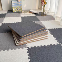 Nouveauté, best-seller, tapis de bain en peluche puzzle 30*30cm, 2cm d'épaisseur, facile à nettoyer, briques de sol en peluche à emboîter, jouet doux à faire soi-même