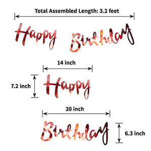 Color sólido Feliz cumpleaños <span class=keywords><strong>letra</strong></span> <span class=keywords><strong>cursiva</strong></span> Banner DIY banderines colgantes para niños gran oferta fiesta Halloween Navidad Diwali - Product Image 2