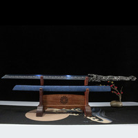 Épée horizontale de la dynastie Tang en acier au manganèse, longue, style ancien, épée de film, Dragon Swallow, faite à la main, vente en gros, armes à feuilles plates