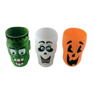 Vasos de plástico personalizados con cara de fantasma horrible de Halloween para accesorios de bebidas de fiesta - Product Image 1