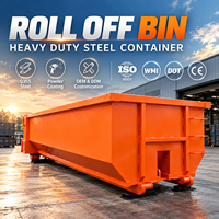 Conteneur à déchets robuste Q355 en acier avec revêtement en poudre, structure renforcée, OEM ODM pour les déchets de construction