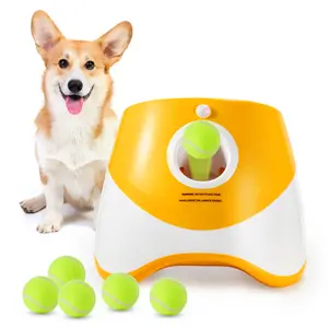 Wholesale Outdoor Pet Automatic Tennis Ball Launcher Dog Training Toys Interactive Fetch Throwing Ball Machine