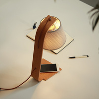 Abat-jour Led d'intérieur en tissu, style japonais, ombres en bois, pour bureau, lampe de Table, lumière
