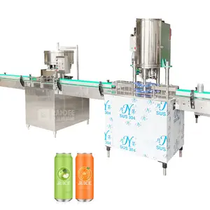 Línea de producción automática de latas de jugo de fruta, equipo industrial, máquina de llenado y sellado de cerveza de latas de aluminio
