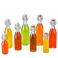 Botol Minuman Kaca Terlaris dengan Tutup Ayun, Botol Kaca Vintage 500ml dengan Tutup Flip