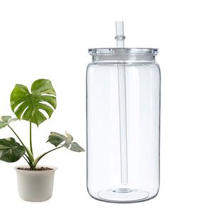 Gobelet transparent en PC de 16 oz en forme de Libby, sans BPA, avec couvercles en PP, wraps UV DTF, pailles et bouchons à visser – Expédition rapide depuis l'entrepôt chinois - Product Image 3