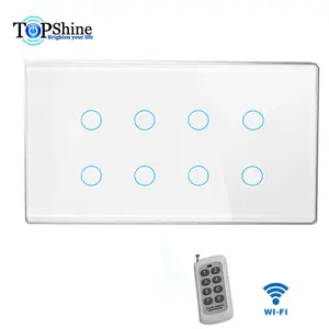 Topshine החכם חיים app 1 כדי 8 כנופיית wifi rf מגע מתג תואם עם הד ו-google בית חכם בית