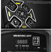 Zoom-Funktion Disco LED RGBW Moving Head Licht mit Soundaktivierung & DMX512-Steuerung IP33-zertifiziert CRI90 für Bühne DJ-Partys