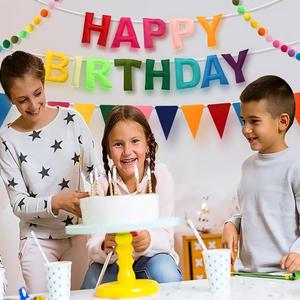 Bannières personnalisables pour fête d'<span class=keywords><strong>anniversaire</strong></span>, 3 modèles, bannières en feutre réutilisables - Product Image 4