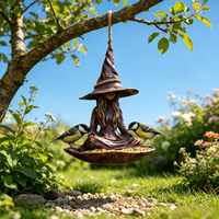 Mangeoire à oiseaux en résine, décoration de jardin suspendue, ornement extérieur pour la cour, porte-nourriture pour oiseaux, directement de l'usine