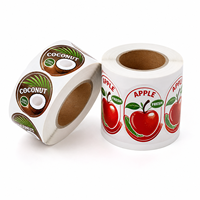 Autocollants personnalisés avec logo, étiquettes pour fruits, vinyle imperméable, 100% alimentaire, pour l'emballage des fruits, la marque des produits, autocollant en rouleau personnalisé