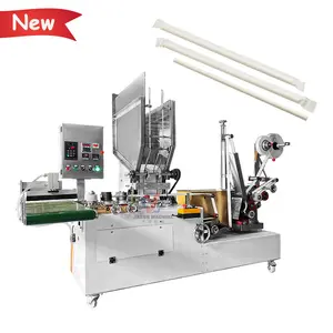 High speed automatic single plastic paper straw / drinking straw packing machine