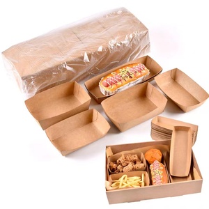 Custom Logo Food Grade BIg Kraft Paper Box For Picnic Food Packaging