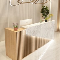 Bureau de réception minimaliste en bois massif pour bureau d'entreprise bureau de caisse enregistreuse marbre/ardoise barbier/salon de coiffure comptoir boutique Design