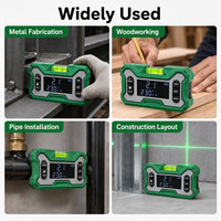 Détecteur d'angle numérique magnétique portable avec laser vert, inclinomètre 0.1, rechargeable USB-C pour la construction