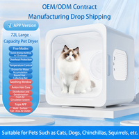 Séchoir automatique pour animaux de compagnie, pour chats et petits chiens, séchoir à poils pour chien ultra silencieux, capacité de 72 L avec contrôle intelligent de la température