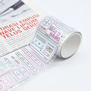 Rollo de pegatinas impermeables Deco Ins para cuaderno con impresión a Color personalizado rollo de pegatinas de vinilo de laminación personalizado coreano - Product Image 5