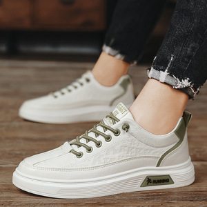 Zapatillas Deportivas Transpirables de Primavera para Hombre, Zapatillas Deportivas Blancas de Caña Baja, Zapatos Casuales para Caminar con Parte Superior de PU y Plantilla Cómoda - Product Image 6