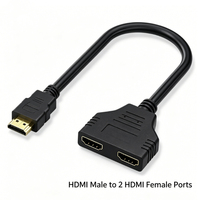 Commutateur vidéo 1080P 1x2 plaqué or à double sortie pour ordinateur, home cinéma, PS5, moniteur, projecteur, TV