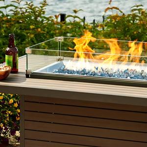 Pierres de verre de feu concassées trempées réfléchissantes bleu aqua 1/2'' pour foyer extérieur, brasero, aménagement paysager, haute brillance, approvisionnement en vrac - Product Image 4