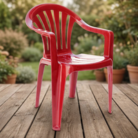 Chaise en plastique minimaliste à dossier carré avec rayures, sans BPA, accoudoirs modulaires extensibles, durable, pour salon, confortable, pour l'extérieur