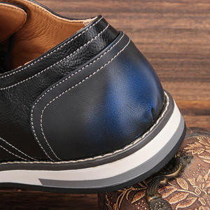 Leather <b>Shoes</b> Men's Casual <b>Walking</b> <b>Style</b> Leather <b>Shoes</b> Breathable Comfortable Mesh with Color Matching - Product Image 3