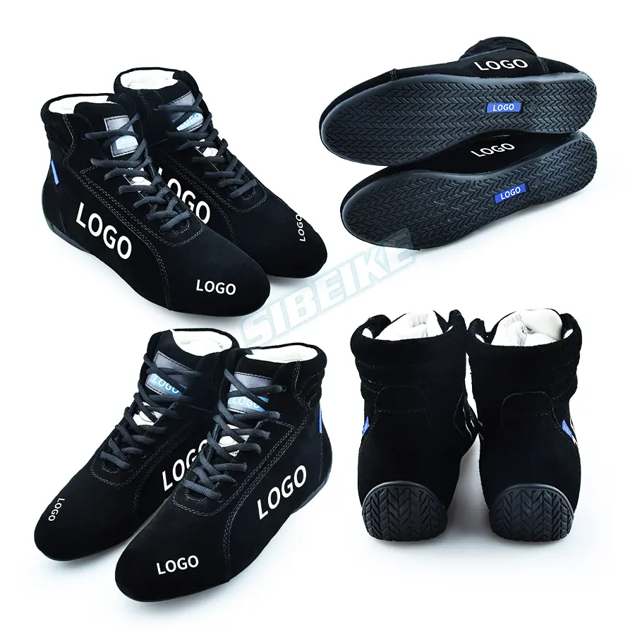 High Quality Wholesale Top Material Protective Leather Boots Car Racing Shoes Go Karting Shoes