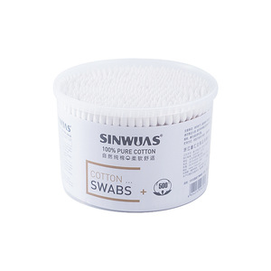 Hisopos de algodón Sinwuas, 500 unidades, 100% algodón puro, doble capa, para limpieza de oídos, eliminación de maquillaje, uso doméstico - Product Image 2