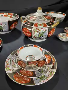 Platos grandes de porcelana de pavo real rabic, platos grandes de cerámica japonesa rickshaw de 18 pulgadas, 18 pulgadas