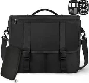 Özel erkek askılı çanta su geçirmez dizüstü evrak çantası büyük Satchel omuzdan askili çanta seyahat iş bilgisayar Laptop çantası