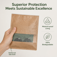 Sac d'emballage refermable en papier kraft mat épaissi sans plastique pour chaussures et vêtements, fabriqué en Chine