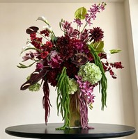 Susunan Bunga Bola Hydrangea Sutra Buatan Warna Merah Hijau 50cm Paling Laris untuk Dekorasi Pernikahan dan Rumah yang Populer