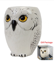 Caneca de cerâmica para café da manhã, conjunto de animal de cerâmica fofo de desenho animado coruja do café da manhã 3d