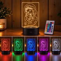 Lampe de nuit 3D moderne et ludique pour enfants et adolescents, avec LED, personnalisable OEM/ODM, pour chambre à coucher, maison et famille