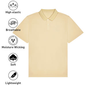 Camisas de Golf de Punto Sólido de Lujo para Hombre OEM, Elásticas en Cuatro Direcciones, Logotipos Bordados Personalizados, Impresión Exclusiva a Medida - Product Image 2