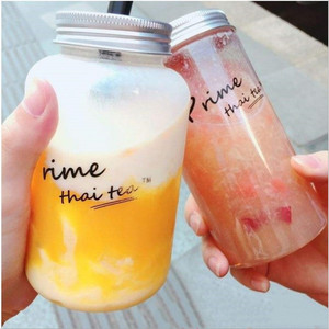 500ml 350ml 250ml vide clair nouvelle conception ronde fruits sirop de café de lait de jus de bouteilles en verre avec couvercle - Product Image 1